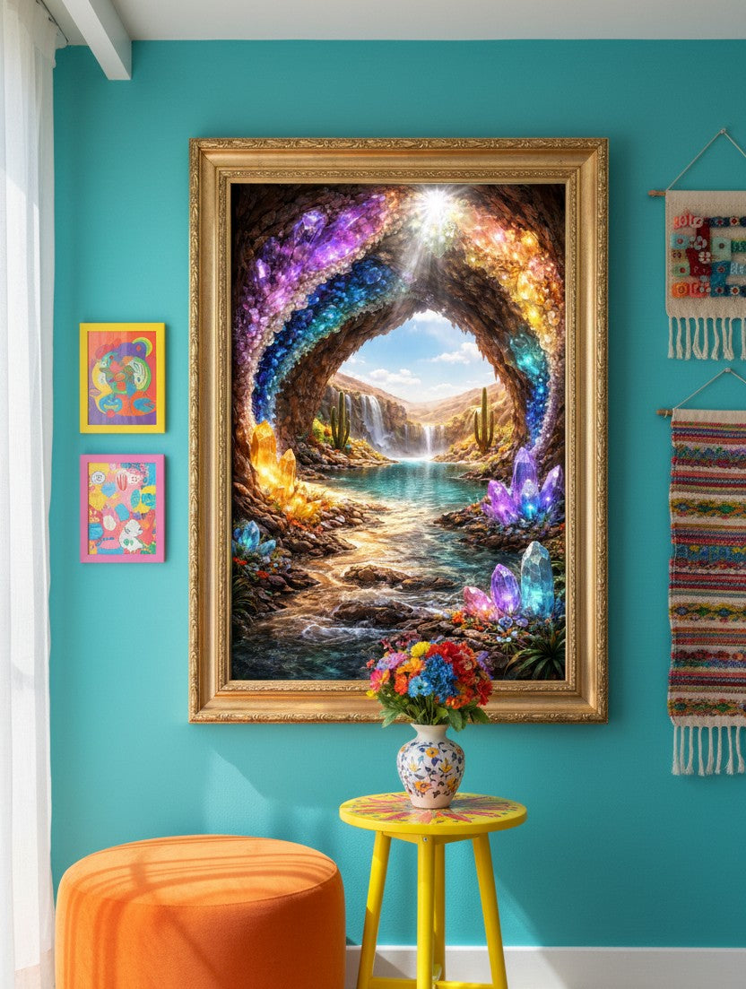 Rainbow Geode Desert Oasis - (Poster Design)