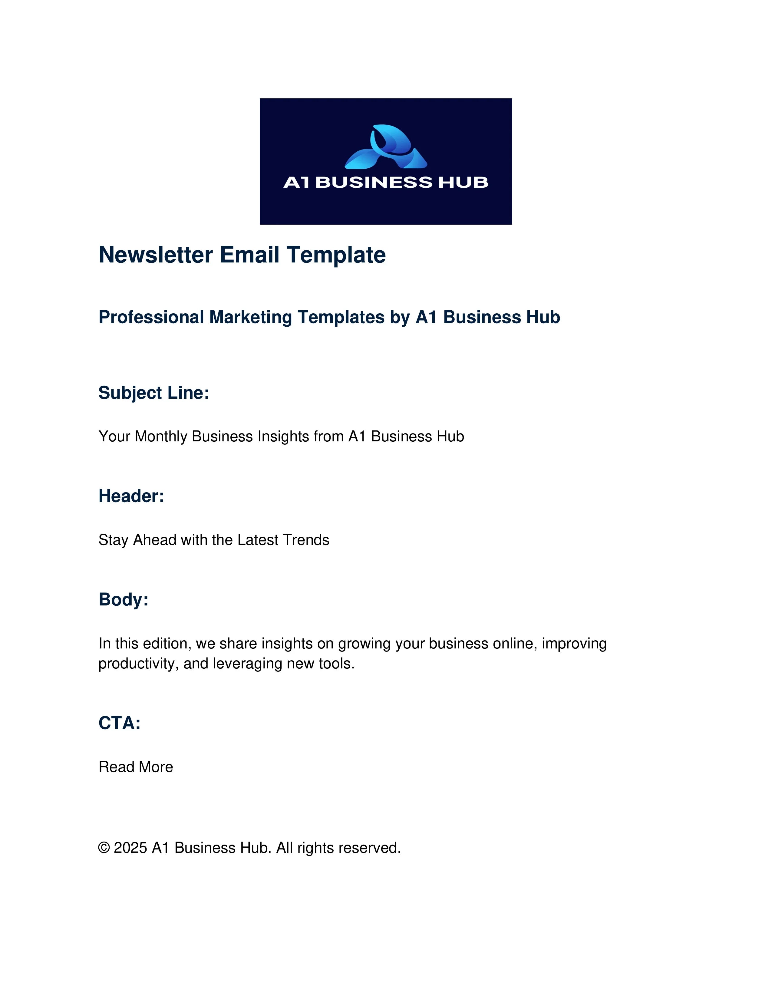 (Simple) Newsletter Email - (Marketing Template)