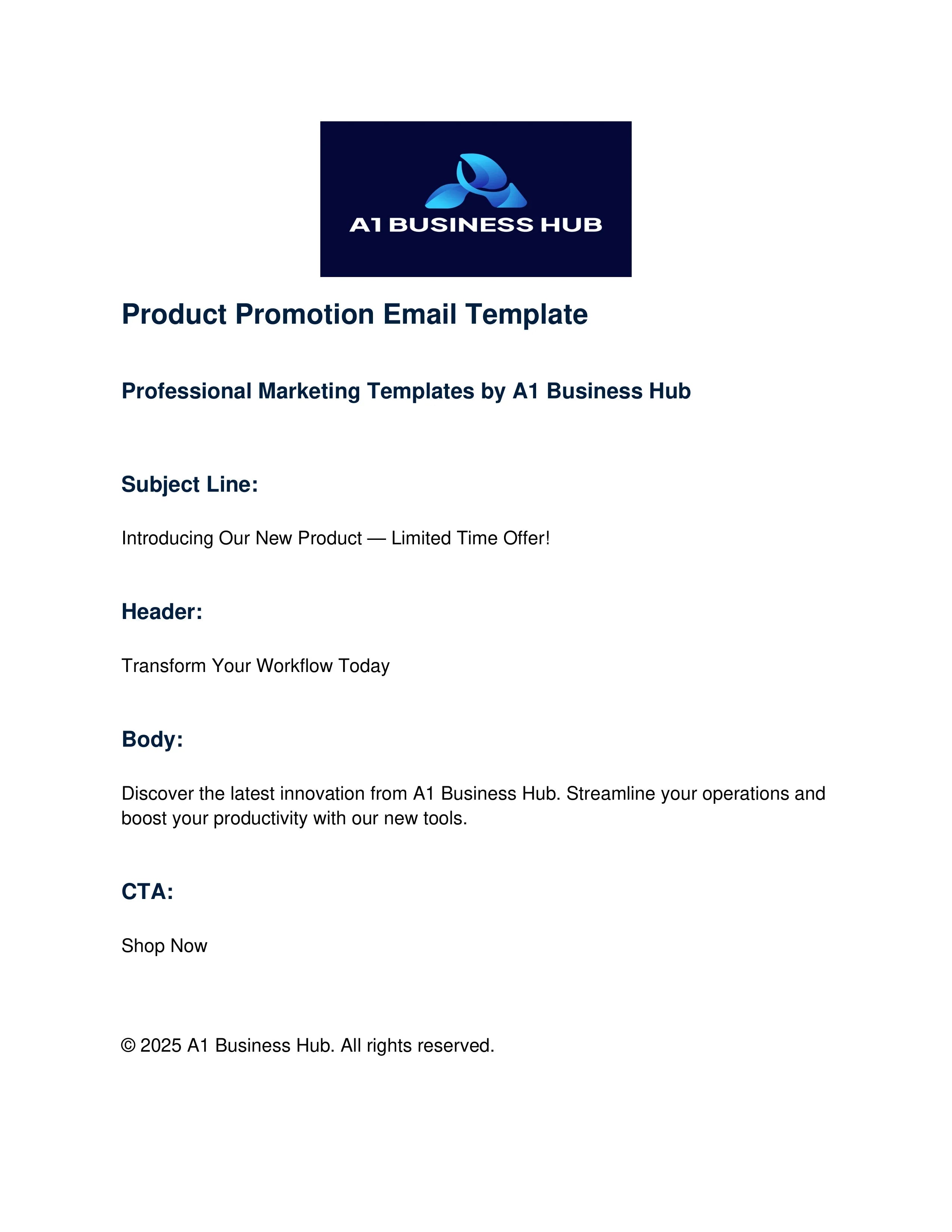 (Simple) Product Promotion Email - (Marketing Template)