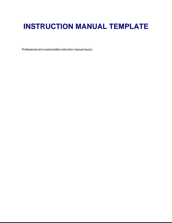 Instruction Manual Template digital download with professional and customizable layout A1 Business-Hub