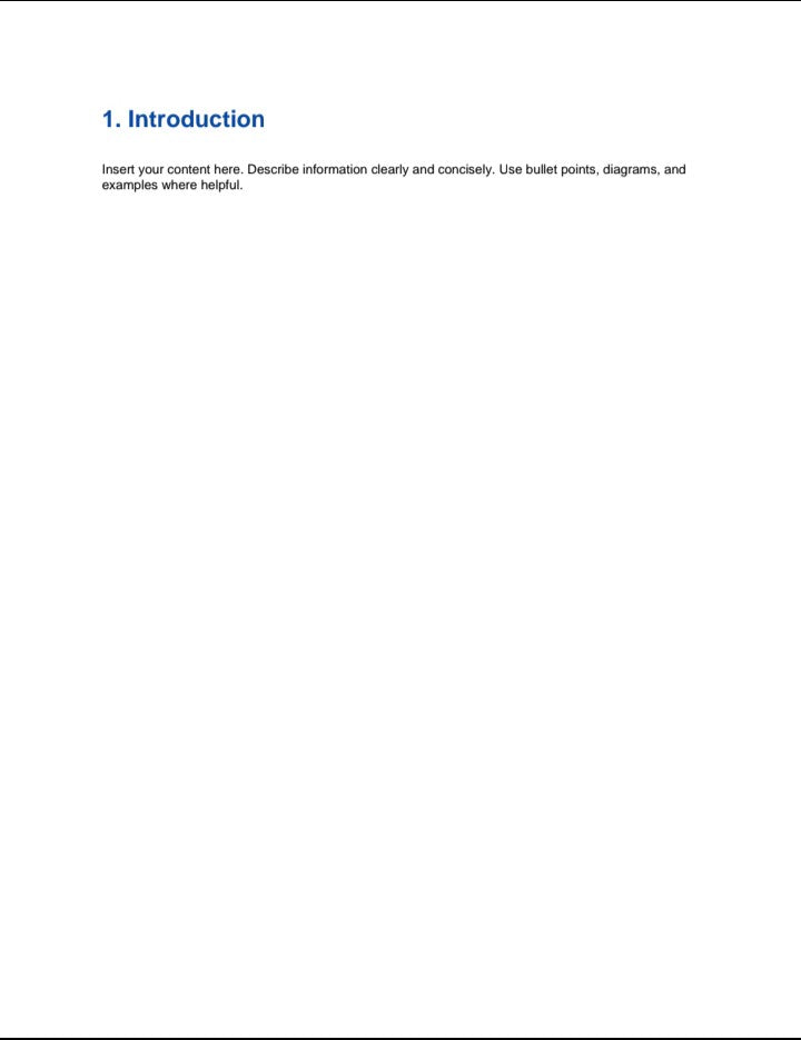 Digital template showing an introduction page with instructions for clear, concise content A1 Business-Hub