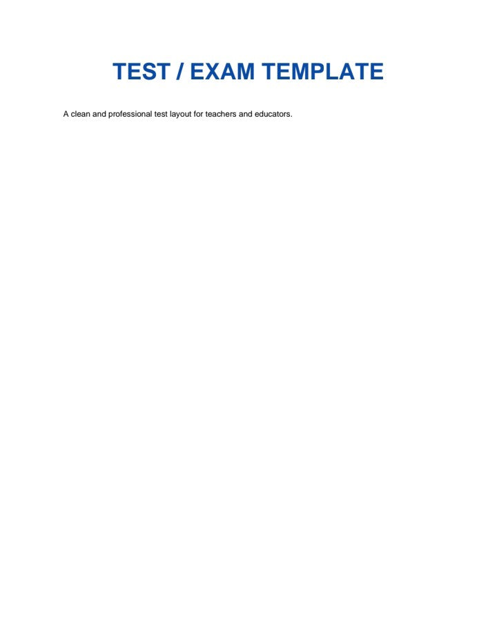 Test Exam Template digital download with clean professional layout for educators A1 Business-Hub