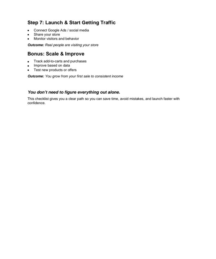 Business launch checklist digital download, step-by-step traffic and growth guide template.