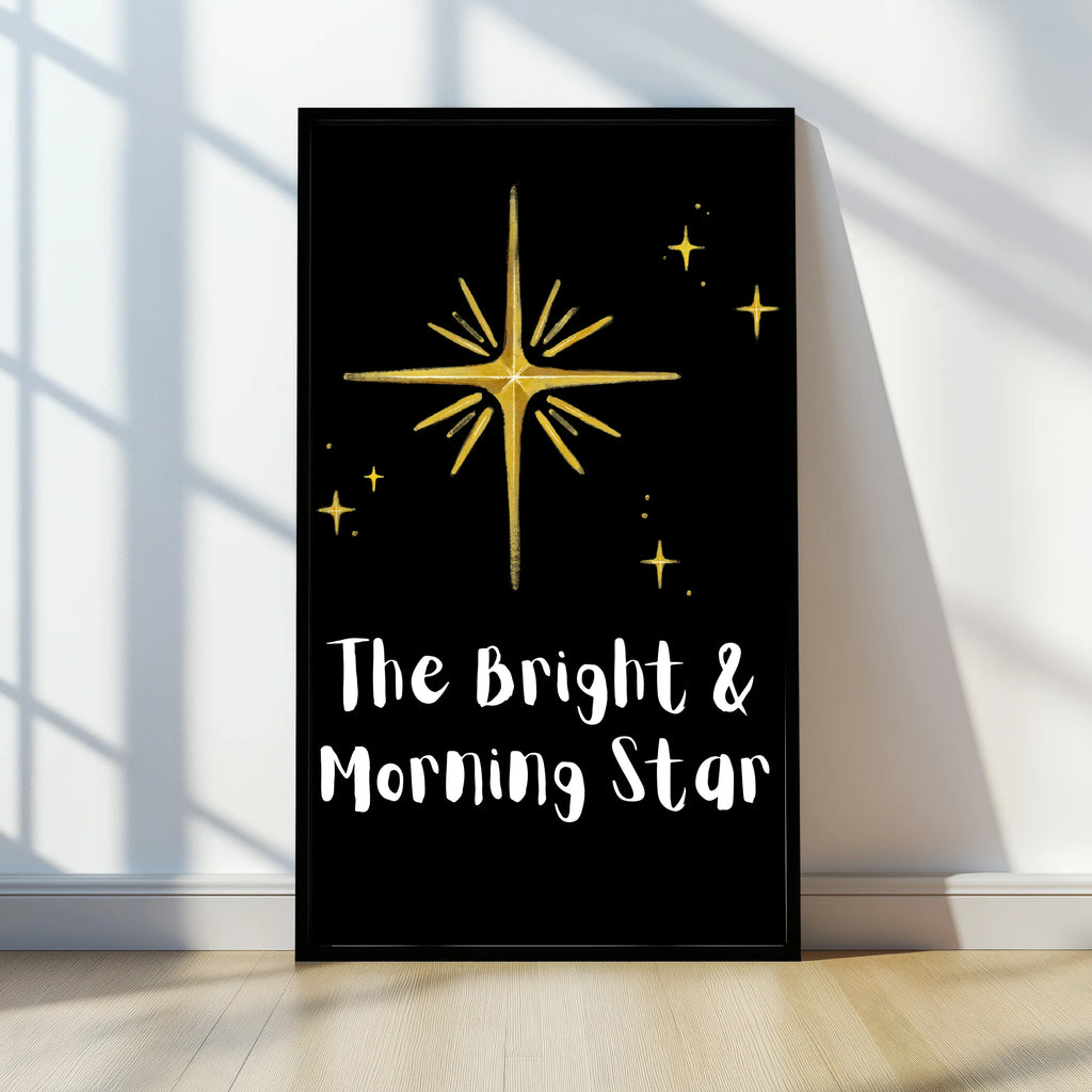 The Bright & Morning Star poster design with gold star graphic on black background A1 Business-Hub