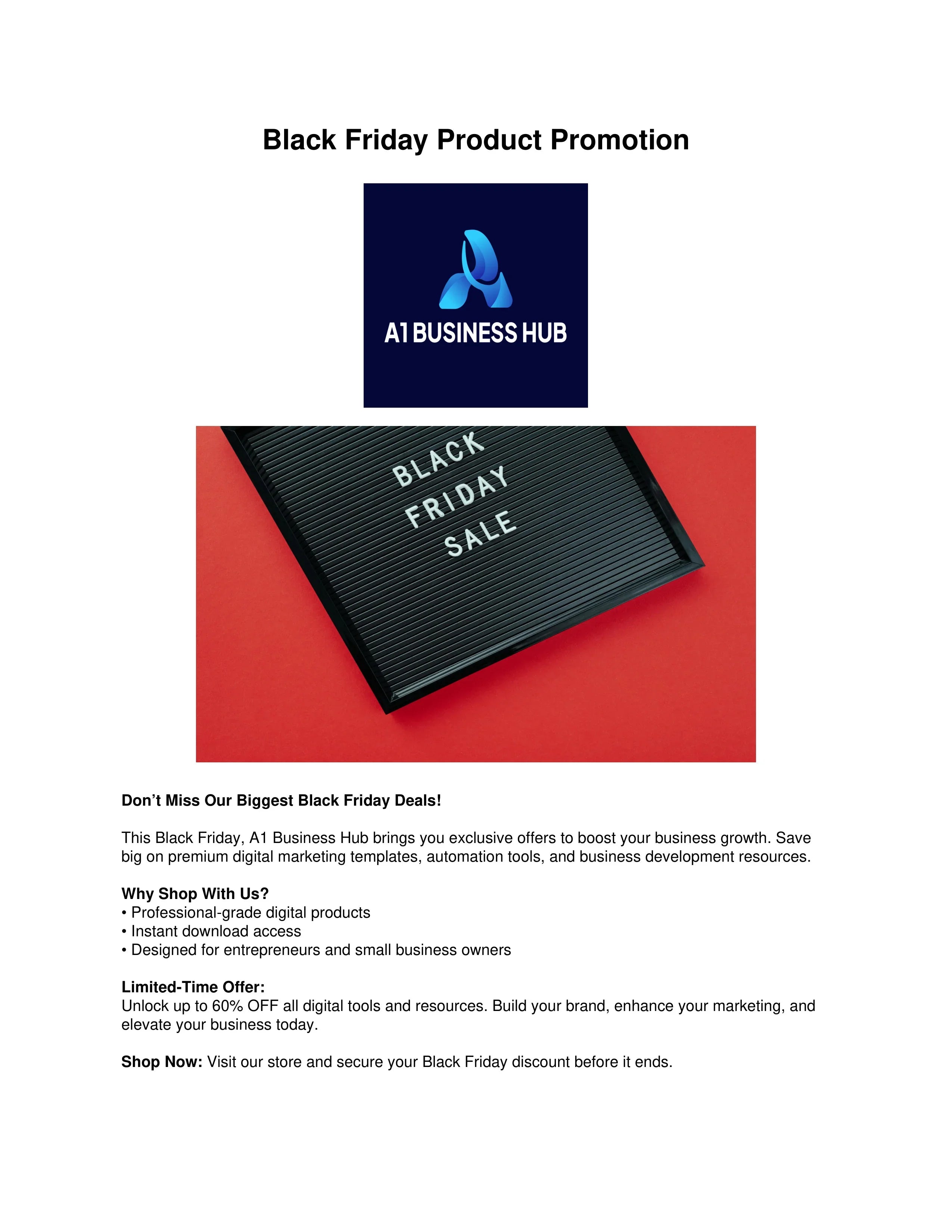 (Sophisticated) Black Friday Product Promotion Email - (Marketing Template)