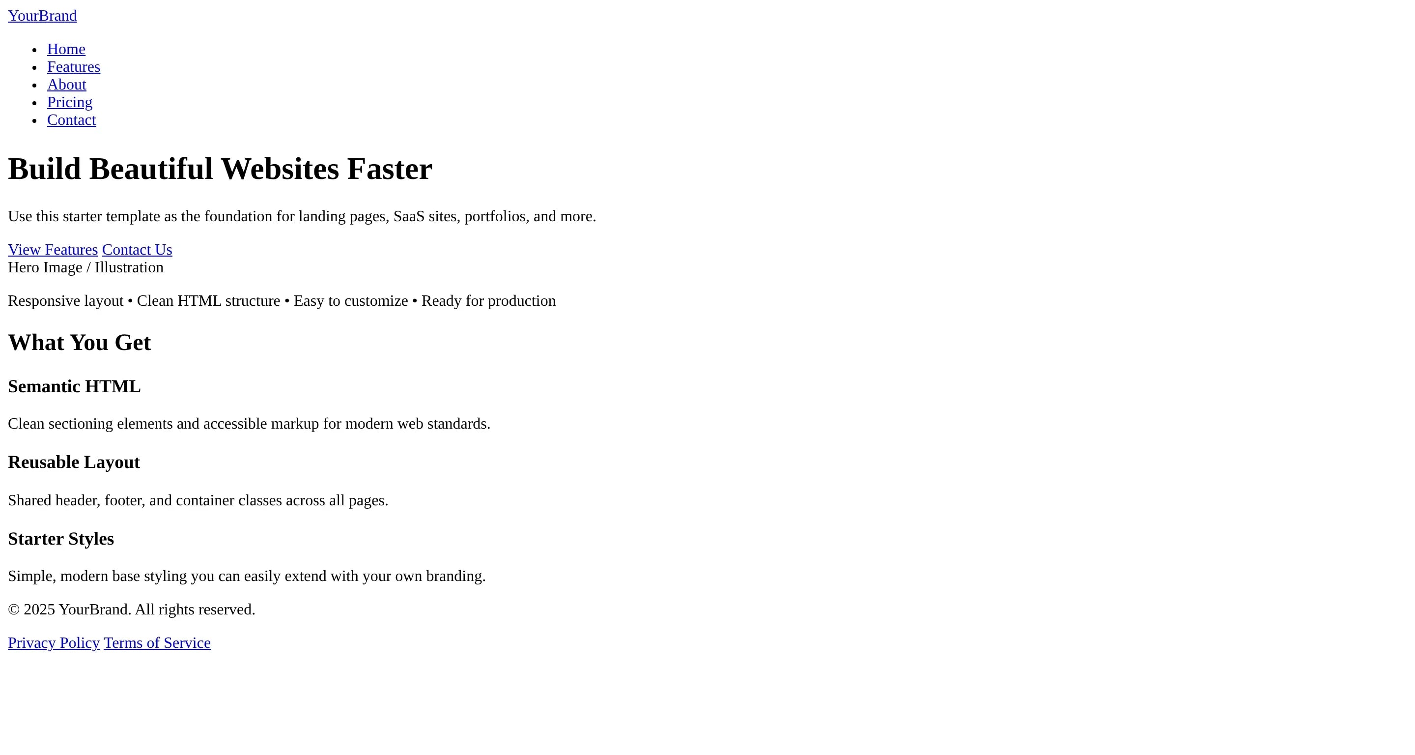Advanced Business Website Starter Template preview showing homepage layout in dark mode, digital download by A1 Business-Hub