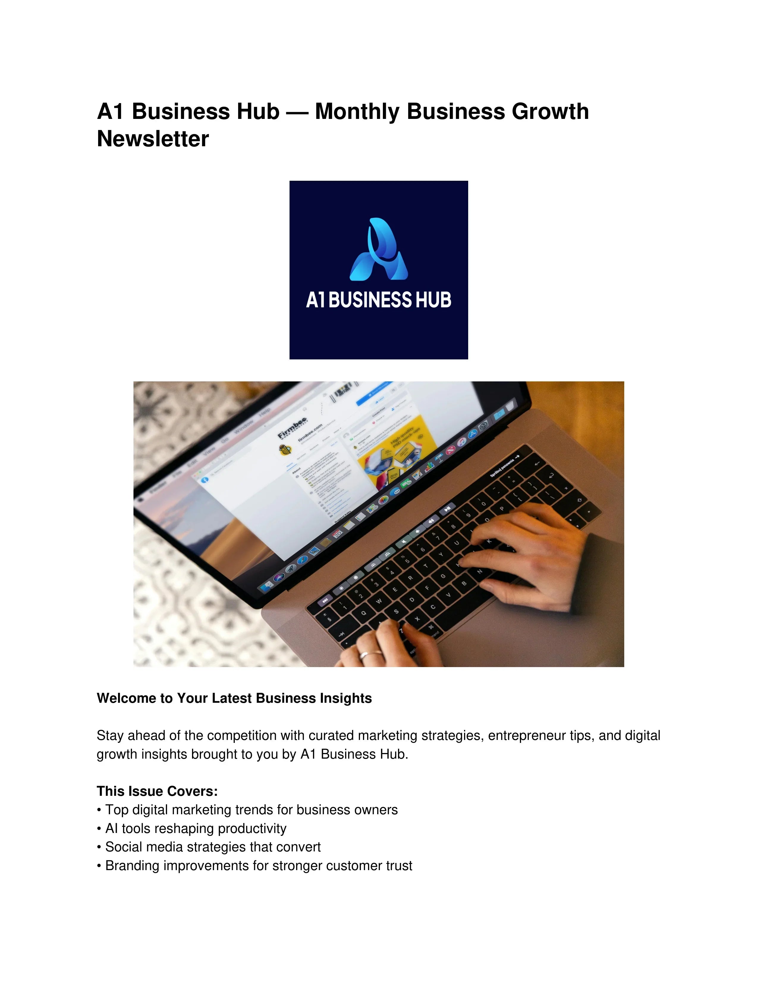 (Sophisticated) Newsletter Email - (Marketing Template)